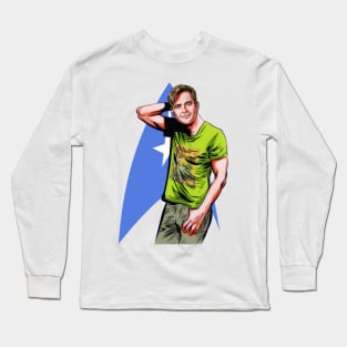 Chris Pine - An illustration by Paul Cemmick Long Sleeve T-Shirt